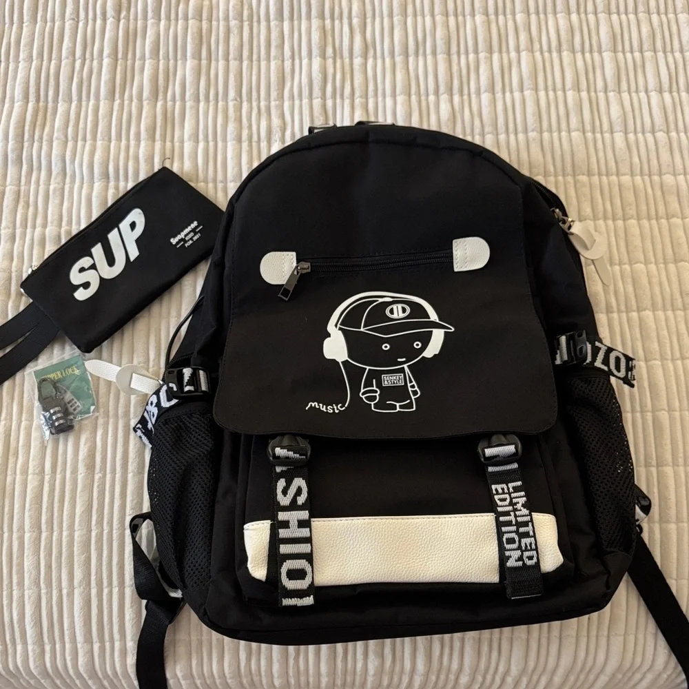 Senkey & Style Black and White Backpack